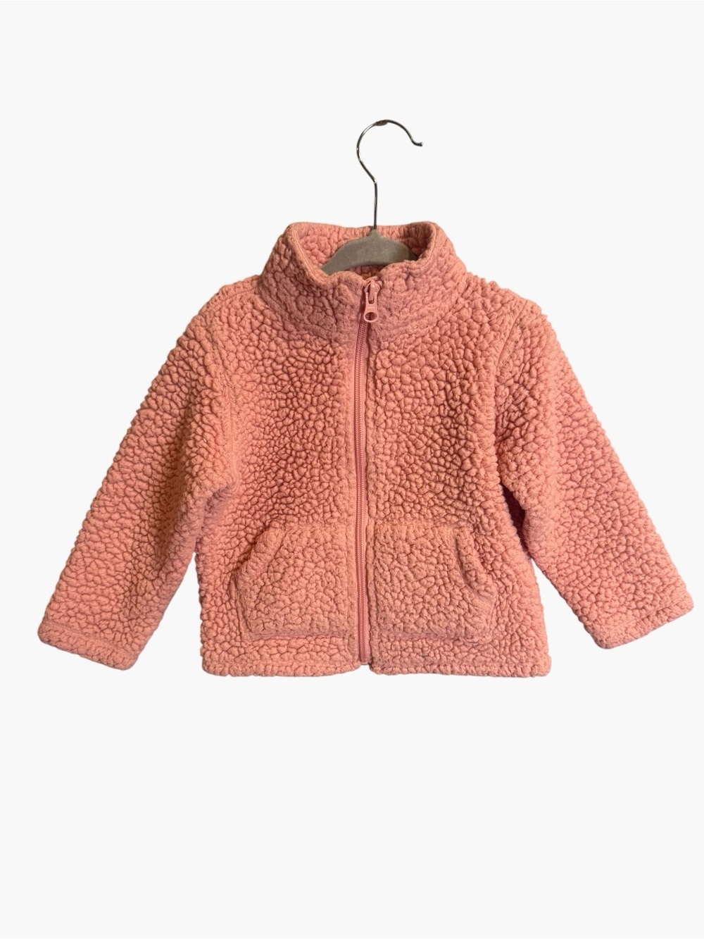 The Children’s Place Toddler Girls Sherpa Zip Up Jacket Pink Winter, Size 18-24M